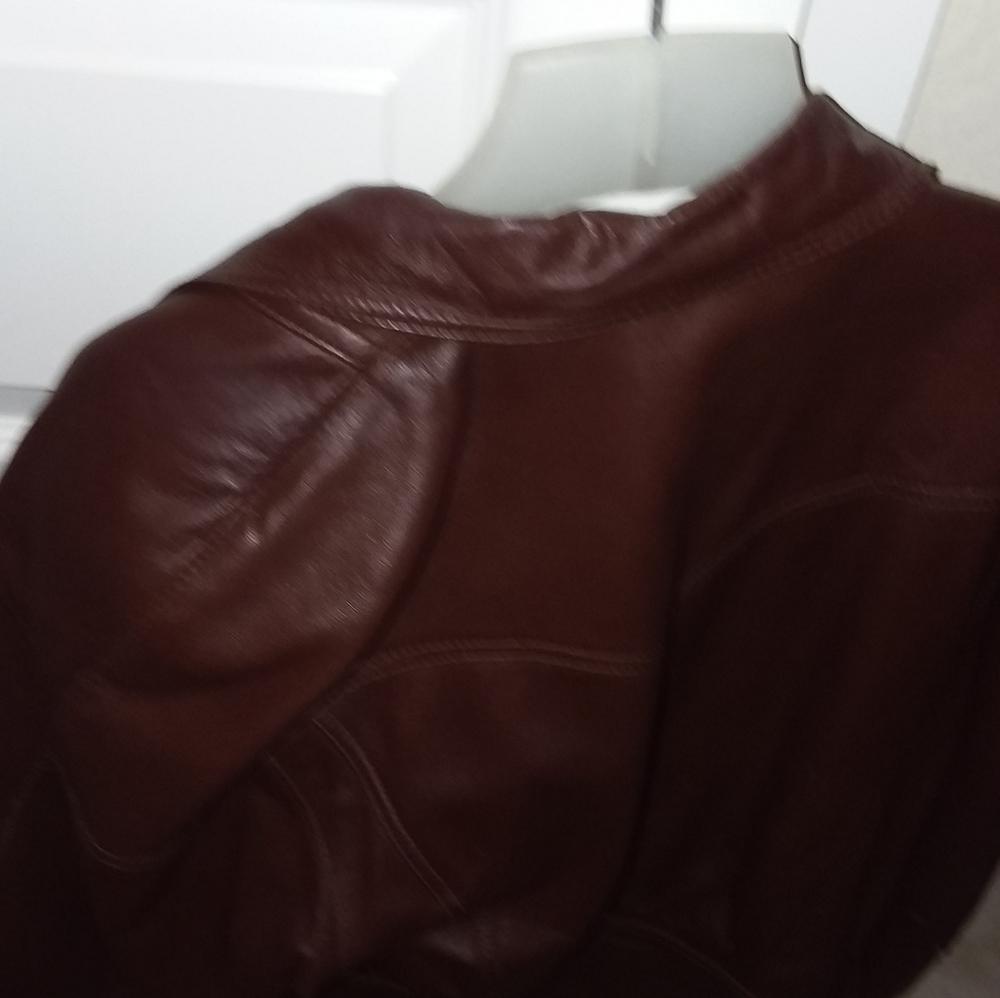 Brown leather jacket